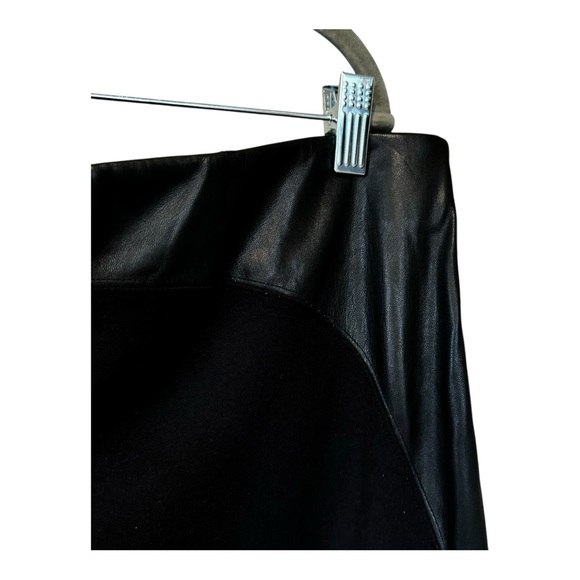 Ana Women’s Black and White Fabric and Faux Leather Leggings XL edgy - Picture 5 of 7